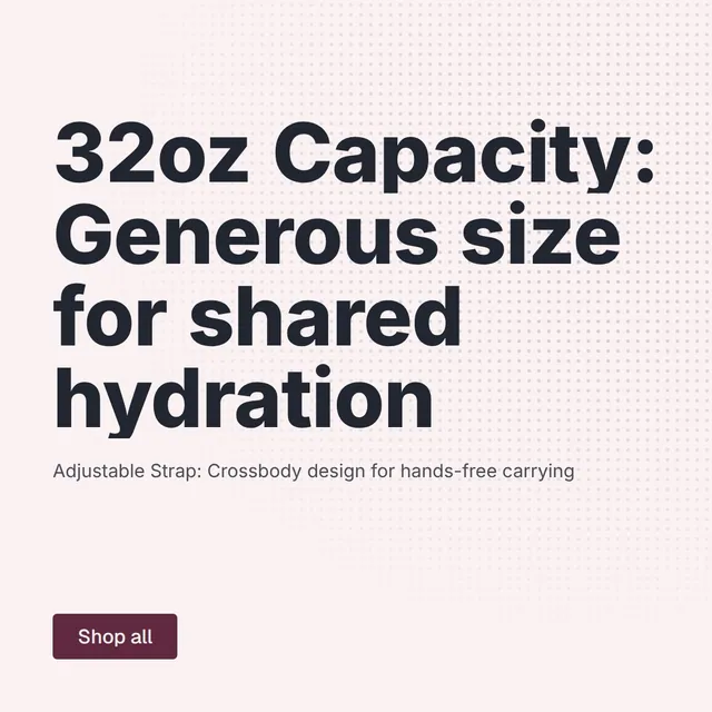 Video for By Teddy: "32oz Capacity: Generous size for shared hydration". Doc motion loop, 8.0 s, light palette.