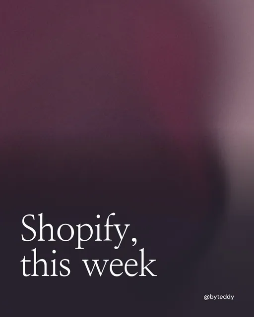 Video for By Teddy: "Shopify, this week". Shader loop, 6.0 s, dark palette.