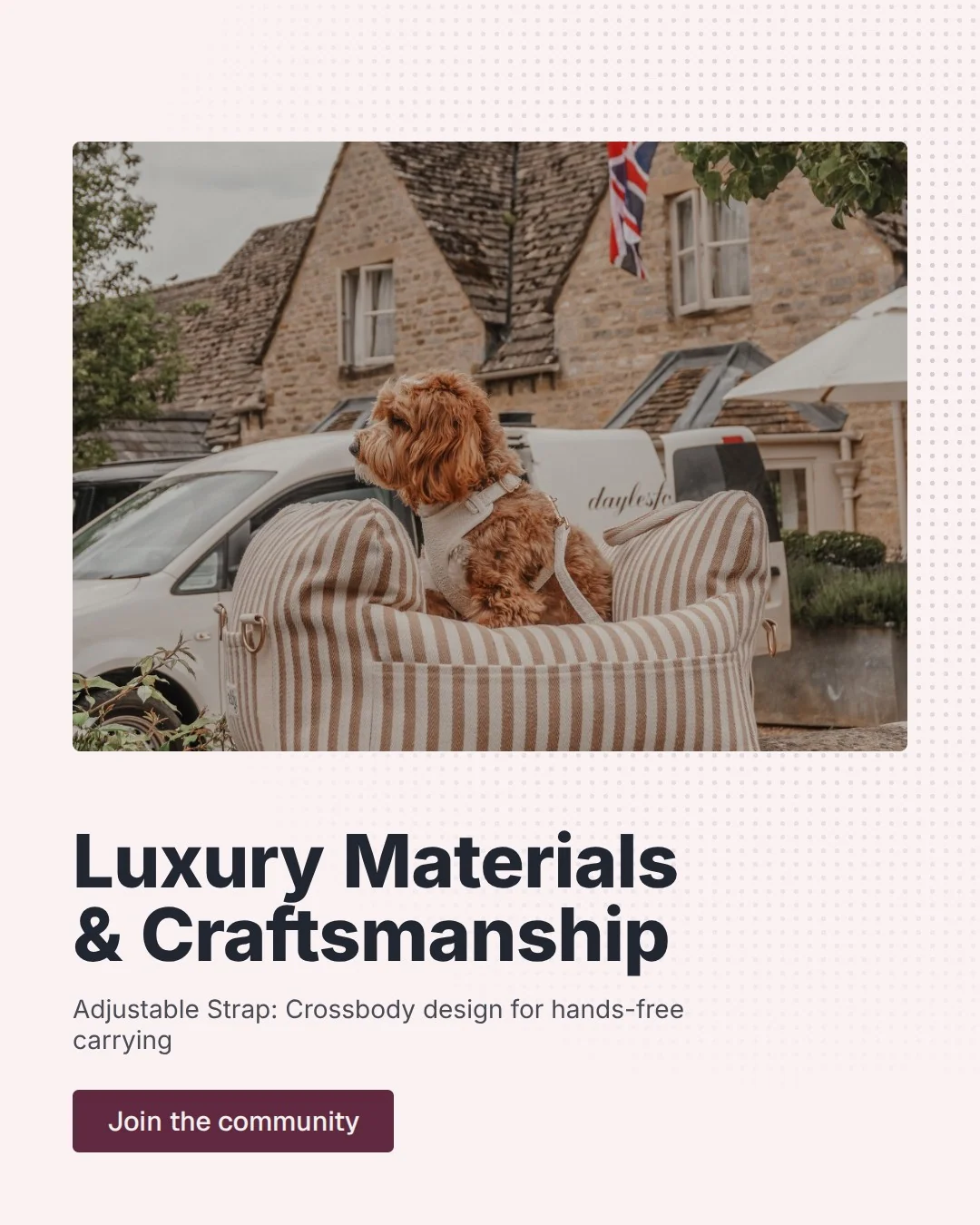 Video for By Teddy: "Luxury Materials & Craftsmanship". Doc motion loop, 6.0 s, light palette.