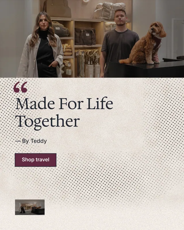 Instagram portrait post for By Teddy: "Made For Life Together". Ink sticker style, quote layout, light palette in orange, grey.