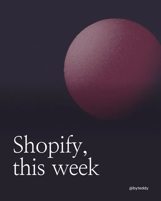 Video for By Teddy: "Shopify, this week". Shader loop, 6.0 s, dark palette.
