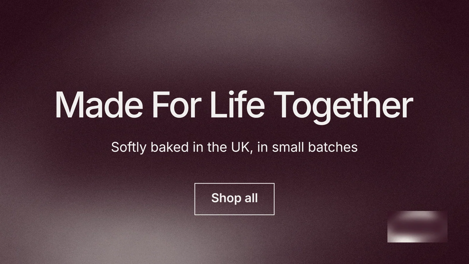 Landscape graphic for By Teddy: "Made For Life Together". Cyanotype style, centred layout, dark palette in red, grey.