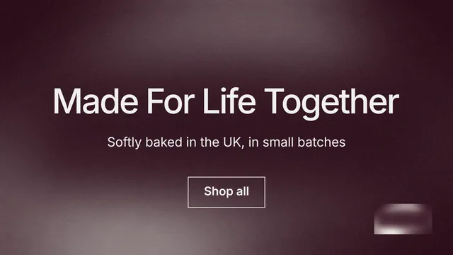 Landscape graphic for By Teddy: "Made For Life Together". Cyanotype style, centred layout, dark palette in red, grey.