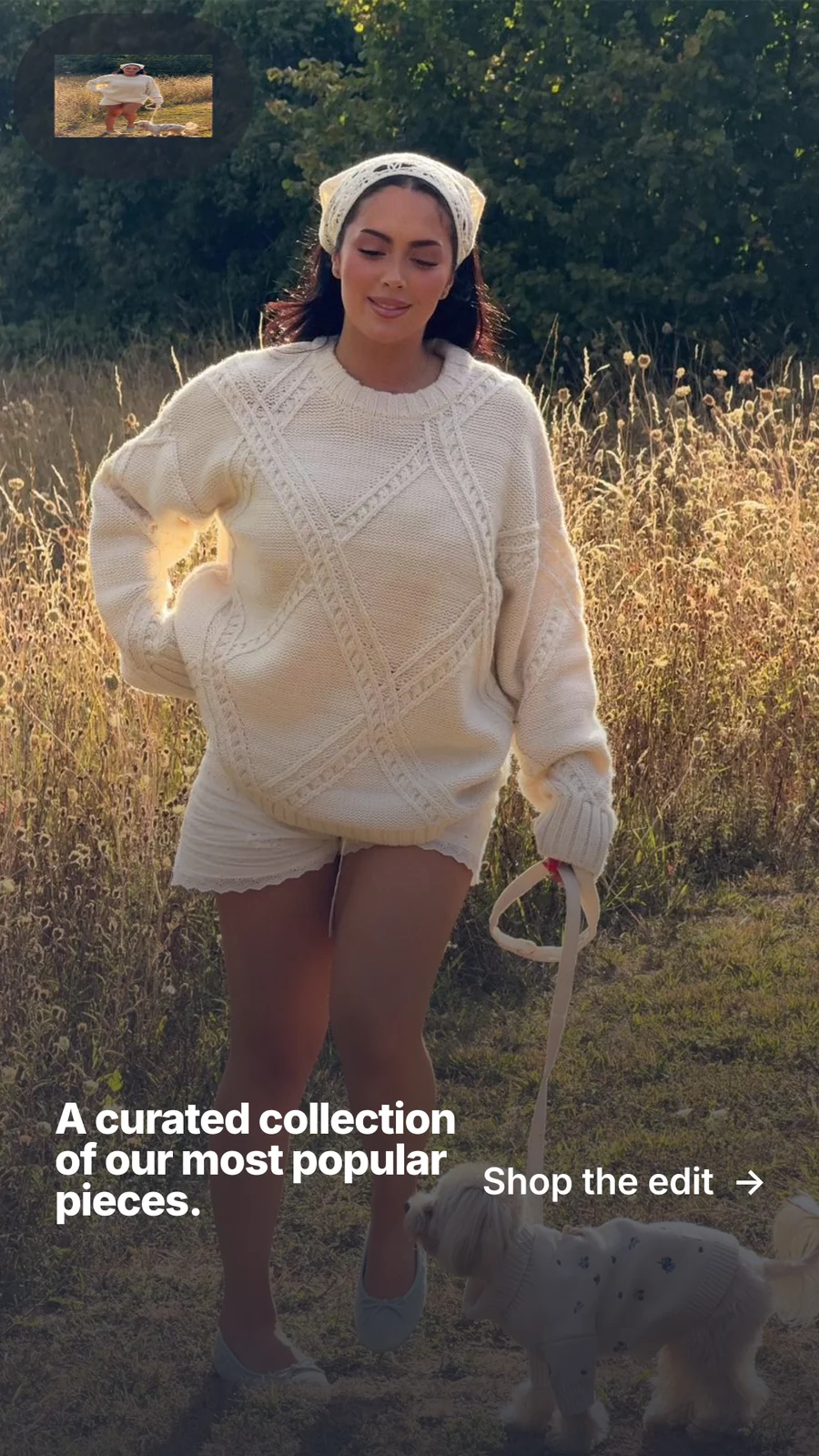 Instagram story for By Teddy: "A curated collection of our most popular pieces." Paper trio style, image led layout, dark palette in orange, grey, black.