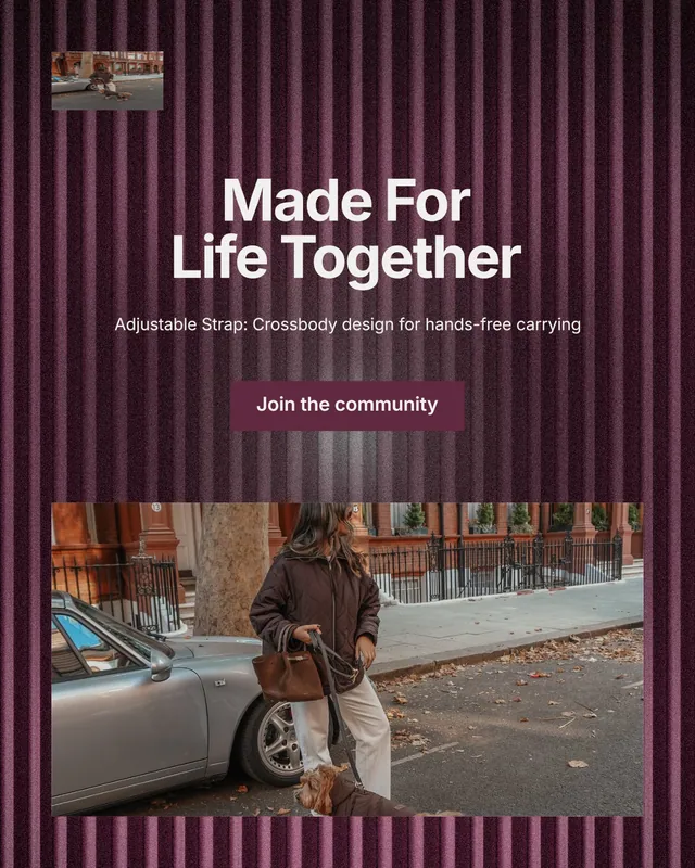 Instagram portrait post for By Teddy: "Made For Life Together". Swiss style, centred layout, dark palette in red, grey.