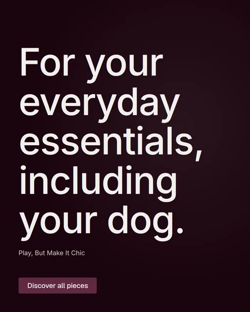 Video for By Teddy: "For your everyday essentials, including your dog.". Doc motion loop, 6.0 s, dark palette.