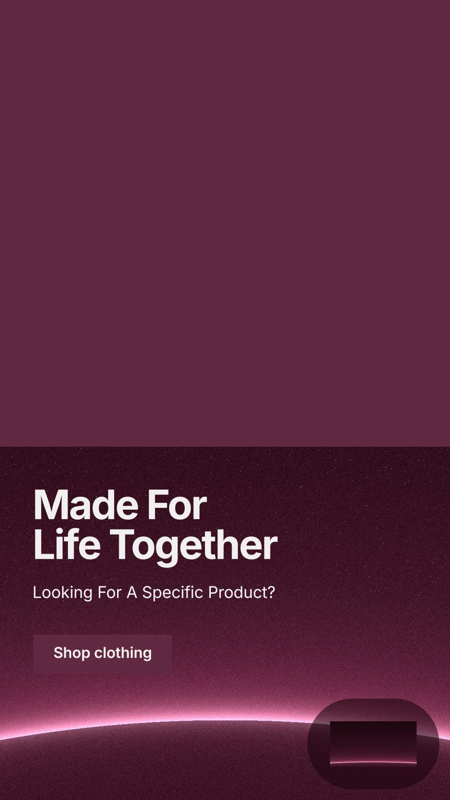 Instagram story for By Teddy: "Made For Life Together". Swiss style, bottom layout, dark palette in red, pink.