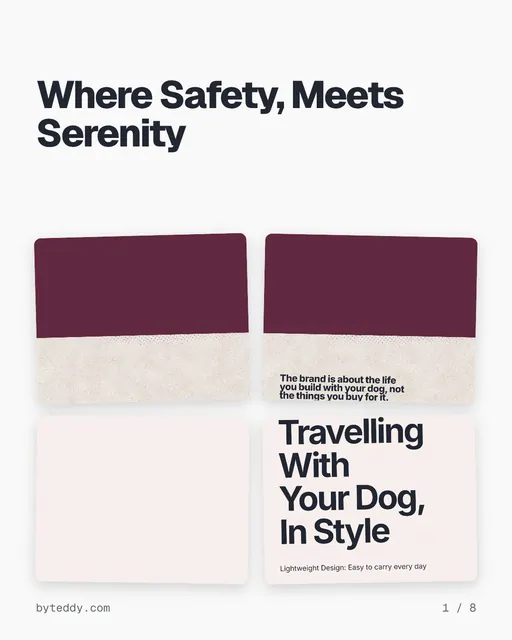 Carousel for By Teddy: "Where Safety, Meets Serenity". Collection carousel, 8 slides, light palette.
