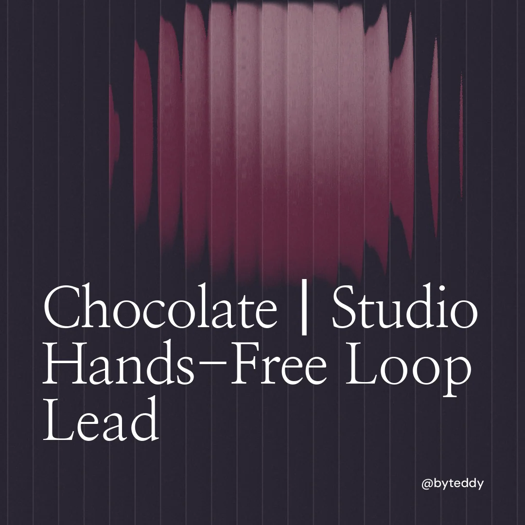 Instagram post for By Teddy: "Chocolate┃Studio Hands-Free Loop Lead". Auto 1x1 style, technique:shader field layout, dark palette in black, pink, grey.
