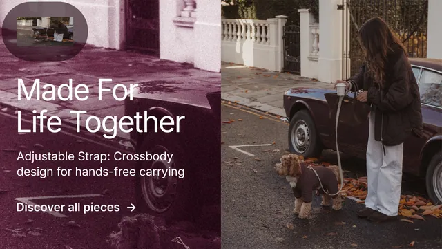 Landscape graphic for By Teddy: "Made For Life Together". Film still style, bottom layout, dark palette in grey, red, pink.