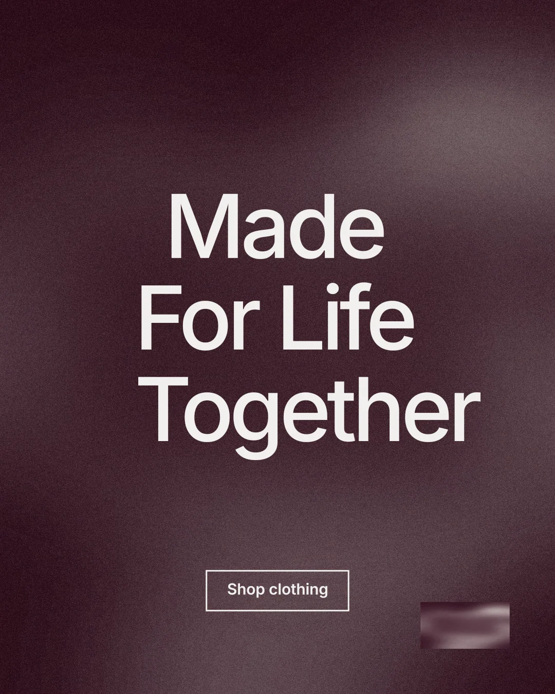Instagram portrait post for By Teddy: "Made For Life Together". Cyanotype style, centred layout, dark palette in red, grey.