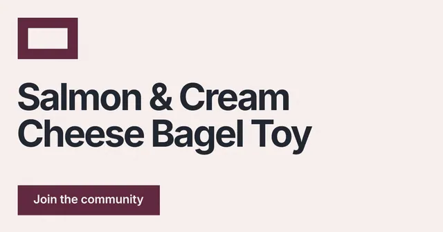 Social ad for By Teddy: "Salmon & Cream Cheese Bagel Toy". Swiss style, announce layout, light palette in white, grey.