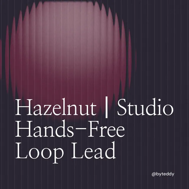 Instagram post for By Teddy: "Hazelnut┃Studio Hands-Free Loop Lead". Auto 1x1 style, technique:shader field layout, dark palette in black, grey, pink.
