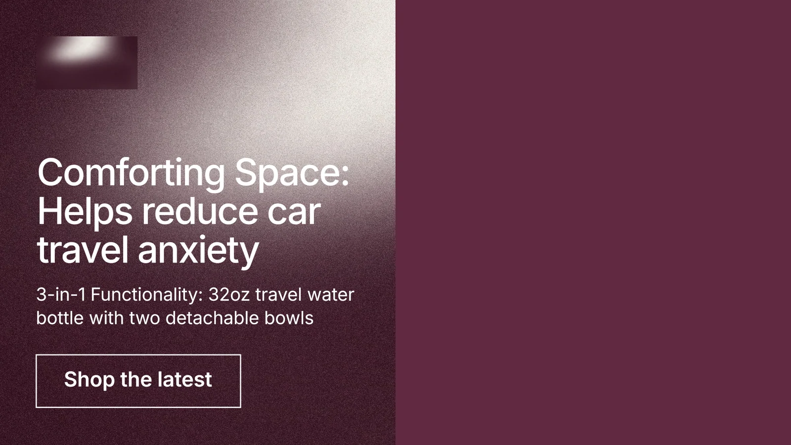 Landscape graphic for By Teddy: "Comforting Space: Helps reduce car travel anxiety". Cyanotype style, bottom layout, dark palette in red, grey.
