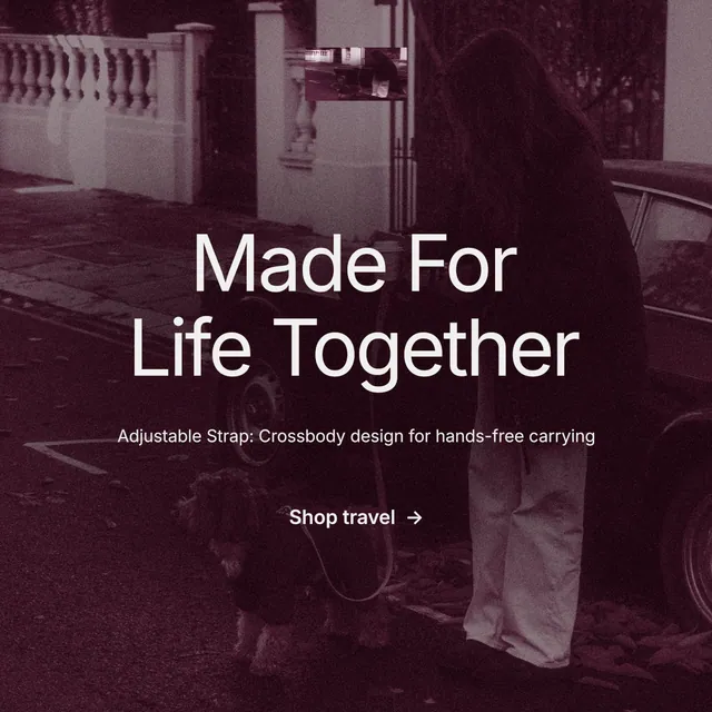 Instagram post for By Teddy: "Made For Life Together". Film still style, centred layout, dark palette in black, pink, red.