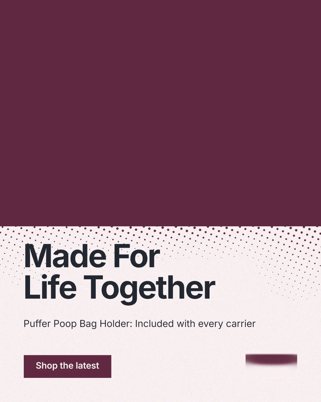 Instagram portrait post for By Teddy: "Made For Life Together". Swiss style, bottom layout, light palette in red, white, grey.