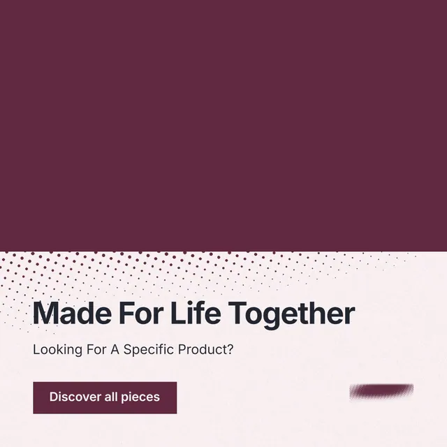 Instagram post for By Teddy: "Made For Life Together". Swiss style, bottom layout, light palette in red, white.