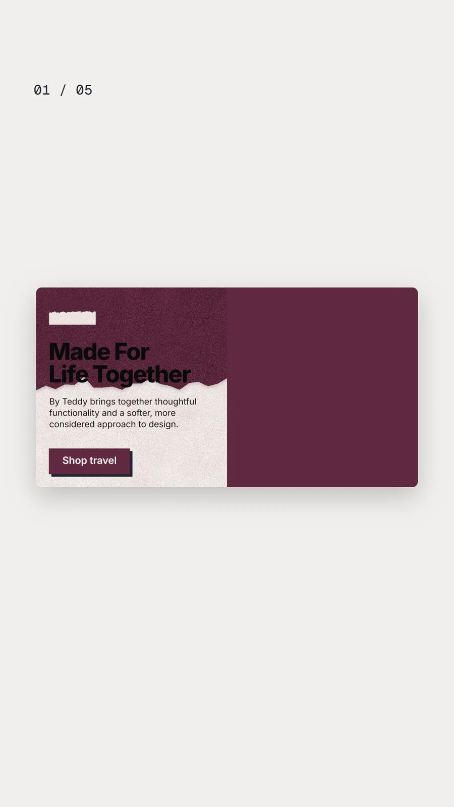 Video for By Teddy. Ad flipbook, 7.5 s, light palette.