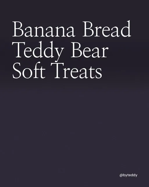 Video for By Teddy: "Banana Bread Teddy Bear Soft Treats". Shader loop, 6.0 s, dark palette.
