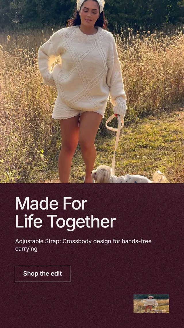 Instagram story for By Teddy: "Made For Life Together". Cyanotype style, bottom layout, dark palette in red, orange, pink.