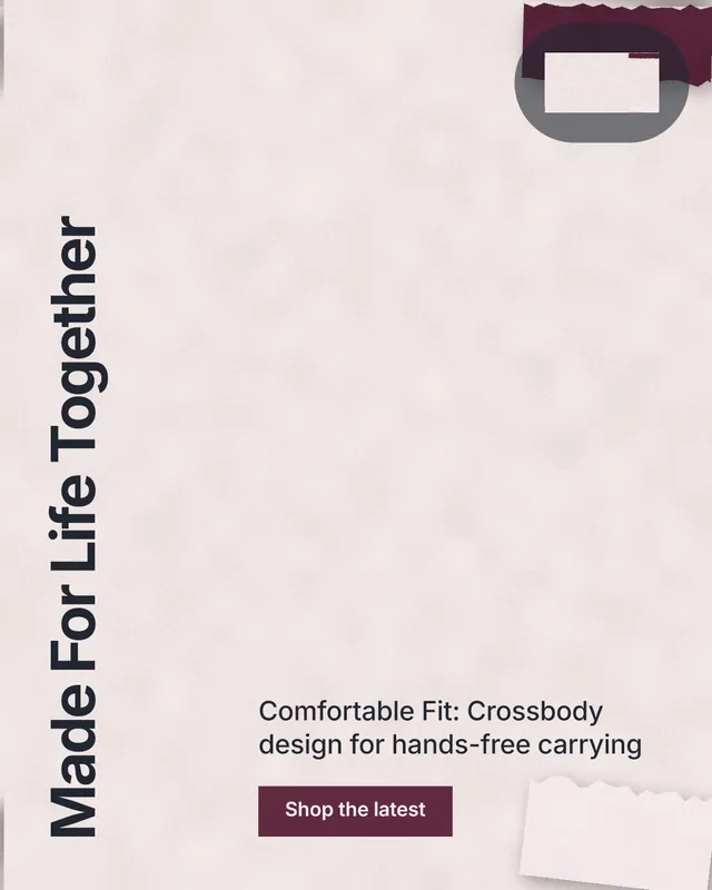 Instagram portrait post for By Teddy: "Made For Life Together". Swiss style, vertical layout, light palette in red, grey, white.