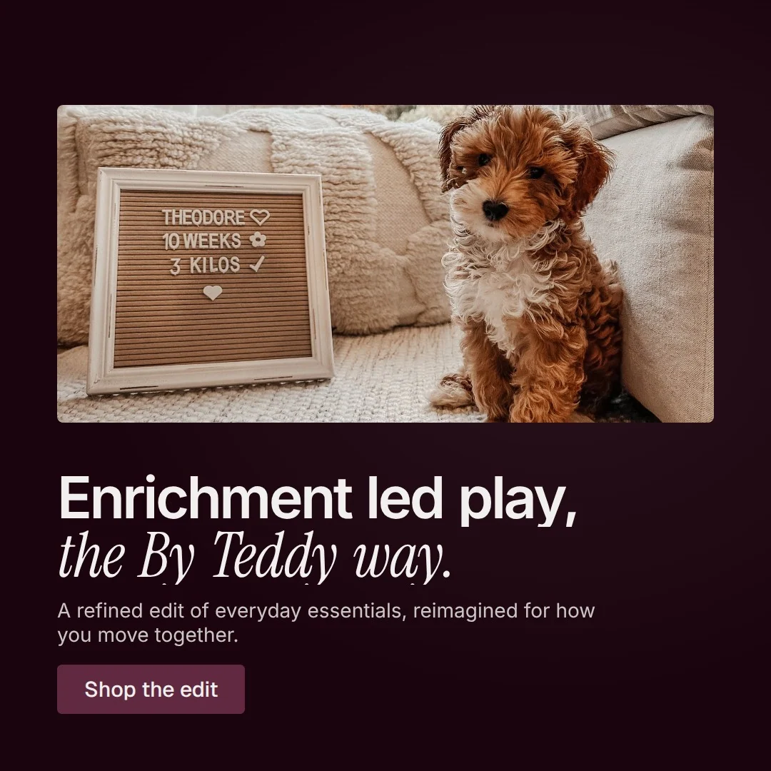 Video for By Teddy: "Enrichment led play, the By Teddy way.". Doc motion loop, 7.0 s, dark palette.