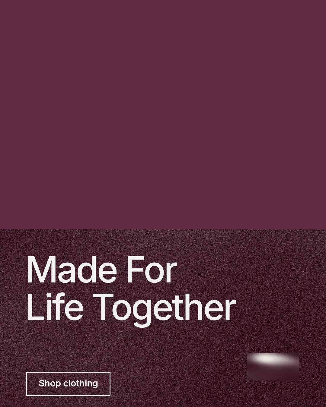 Instagram portrait post for By Teddy: "Made For Life Together". Cyanotype style, bottom layout, dark palette in red, grey.
