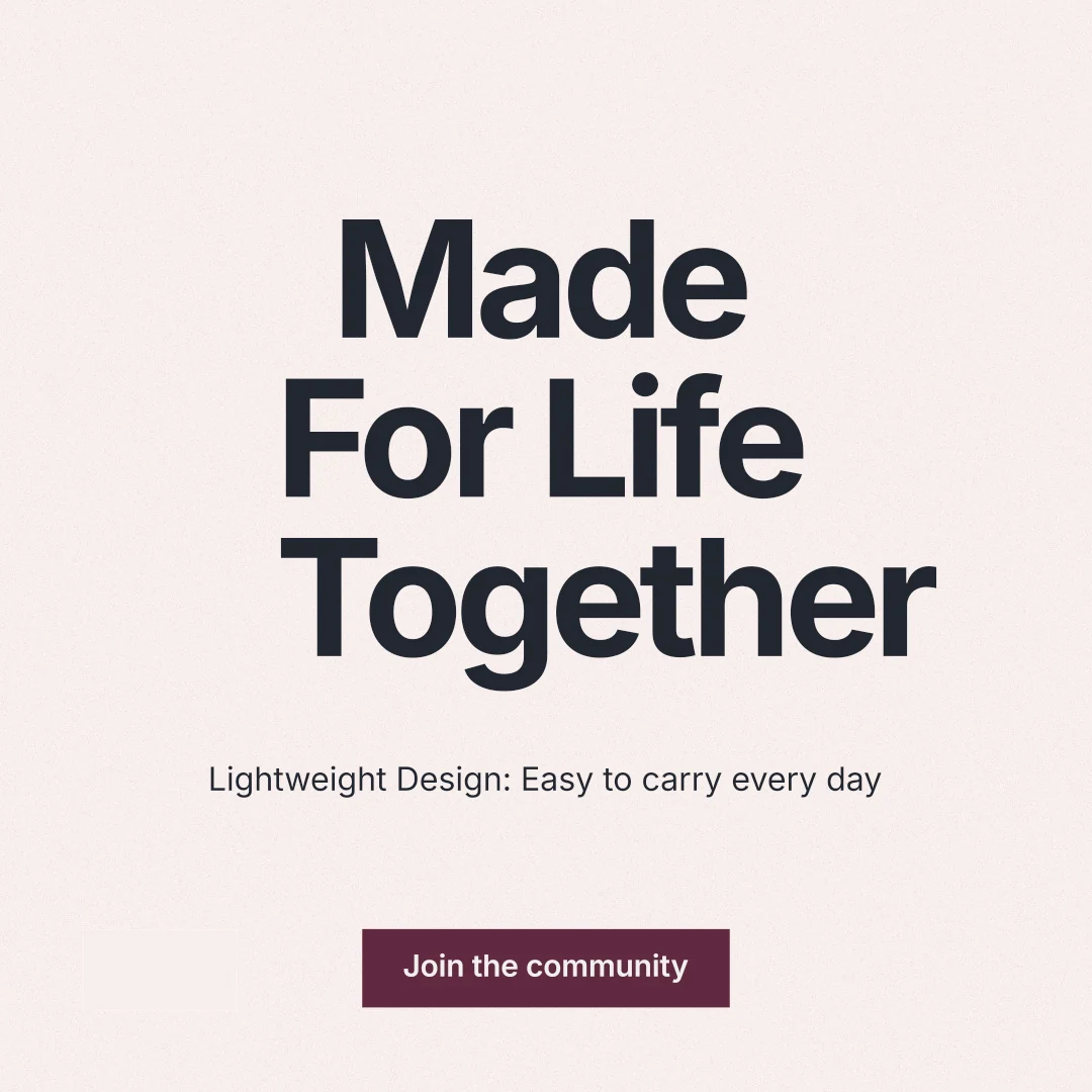 Instagram post for By Teddy: "Made For Life Together". Swiss style, centred layout, light palette in white, grey.