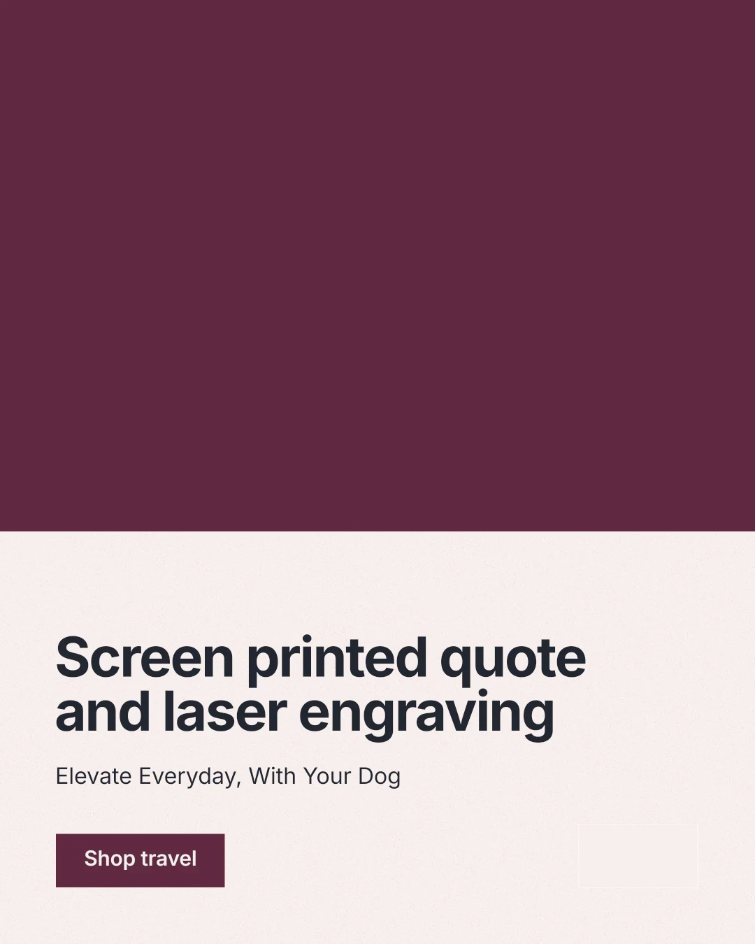 Instagram portrait post for By Teddy: "Screen printed quote and laser engraving". Swiss style, bottom layout, light palette in red, white.