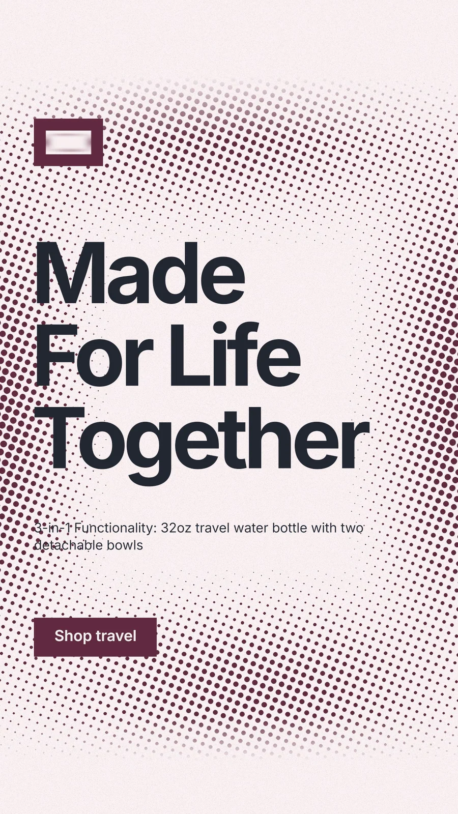 Instagram story for By Teddy: "Made For Life Together". Swiss style, announce layout, light palette in red, white, grey.