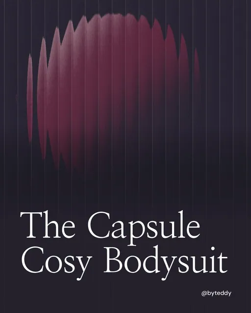 Video for By Teddy: "The Capsule Cosy Bodysuit". Shader loop, 6.0 s, dark palette.