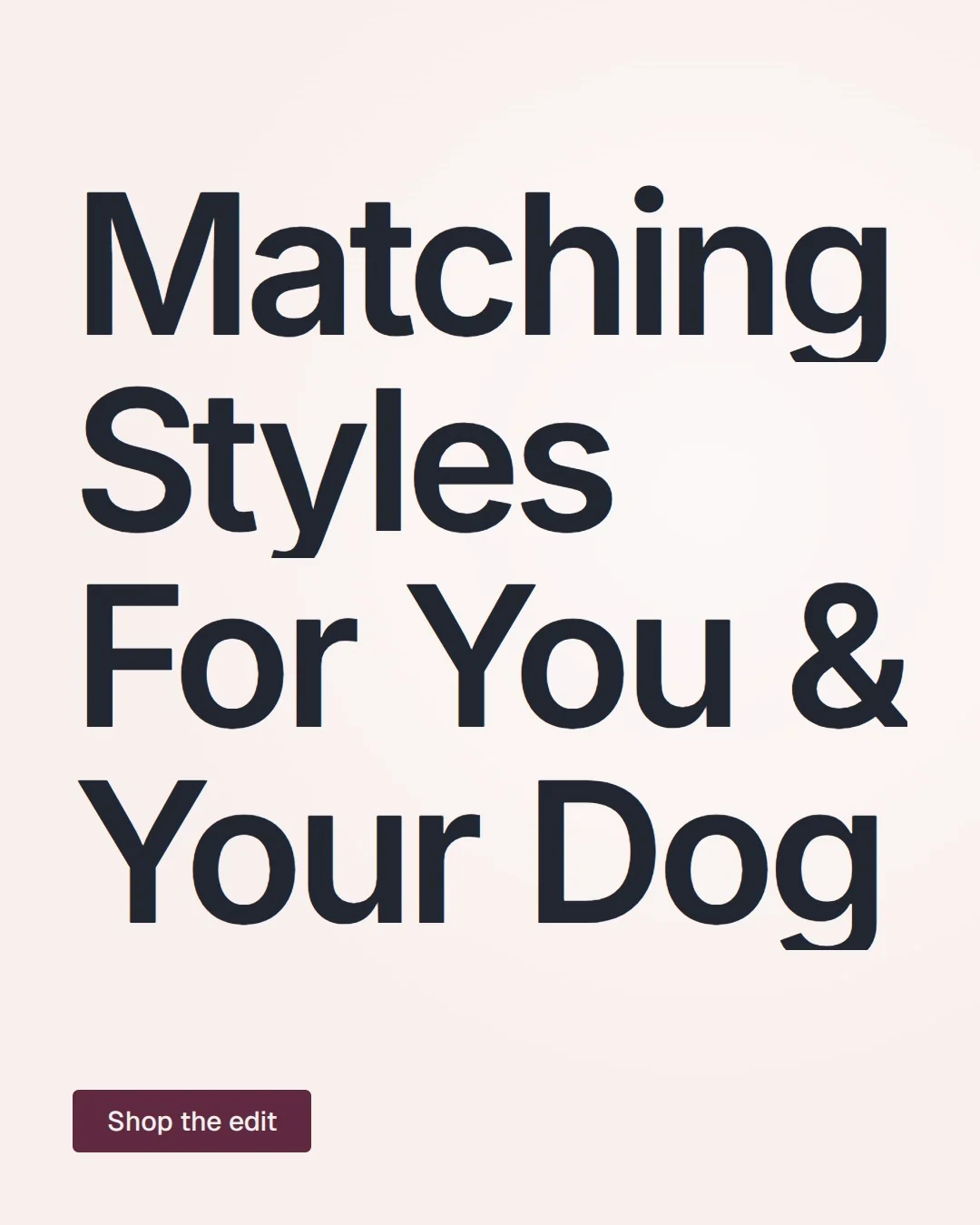 Video for By Teddy: "Matching Styles For You & Your Dog". Doc motion loop, 7.0 s, light palette.
