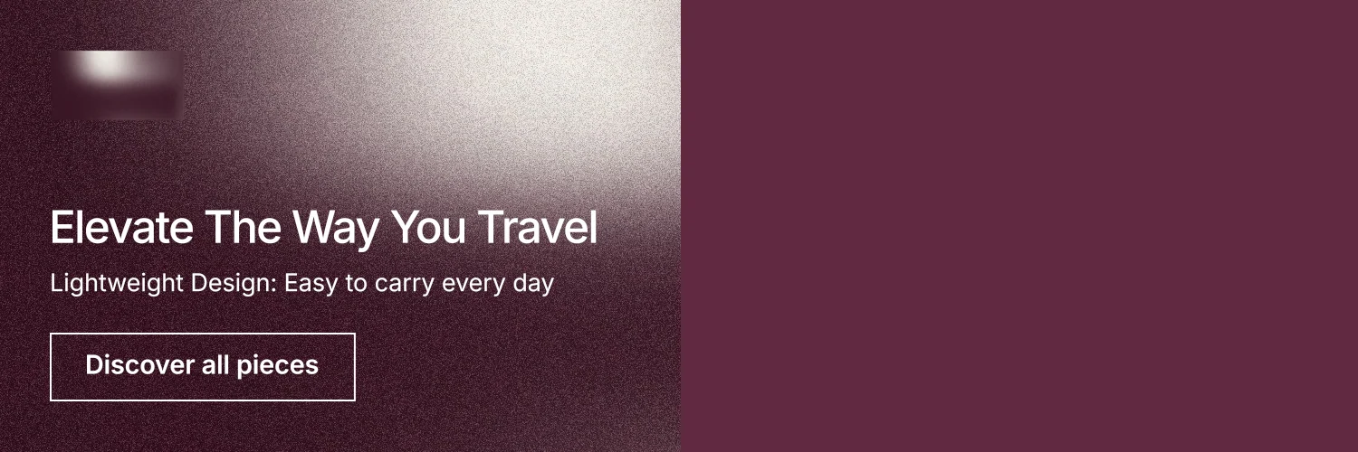X header for By Teddy: "Elevate The Way You Travel". Cyanotype style, bottom layout, dark palette in red, grey.