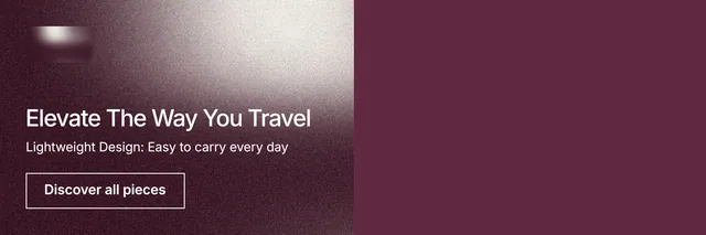 X header for By Teddy: "Elevate The Way You Travel". Cyanotype style, bottom layout, dark palette in red, grey.