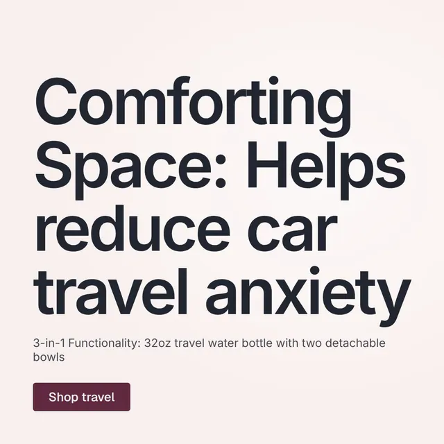 Video for By Teddy: "Comforting Space: Helps reduce car travel anxiety". Doc motion loop, 6.0 s, light palette.
