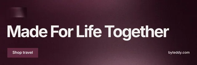 X header for By Teddy: "Made For Life Together". Swiss style, poster layout, dark palette in red, black, grey.