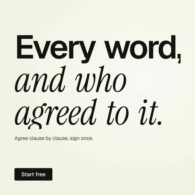Video for contracts.io: "Every word, and who agreed to it.". Doc motion loop, 8.0 s, light palette.