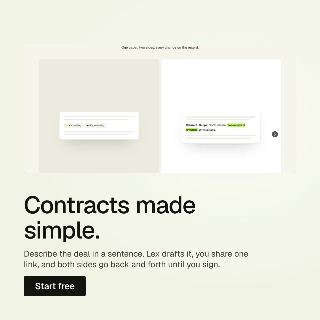 Video for contracts.io: "Contracts made simple.". Doc motion loop, 7.0 s, light palette.