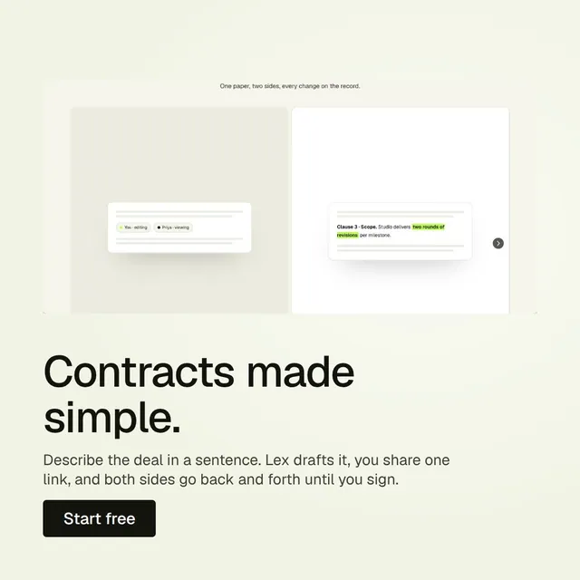 Video for contracts.io: "Contracts made simple.". Doc motion loop, 7.0 s, light palette.