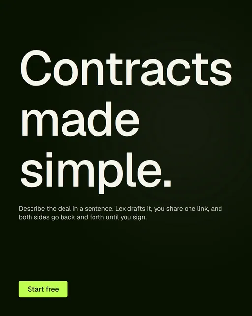 Video for contracts.io: "Contracts made simple.". Doc motion loop, 7.0 s, dark palette.
