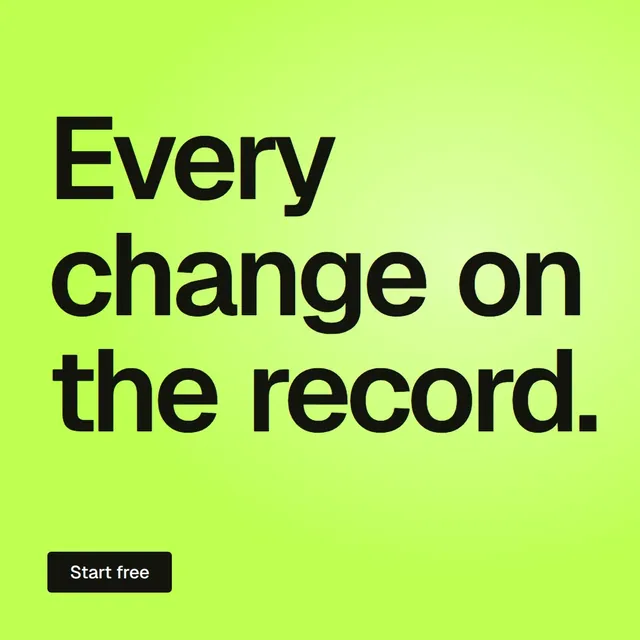 Video for contracts.io: "Every change on the record.". Doc motion loop, 6.0 s, light palette.