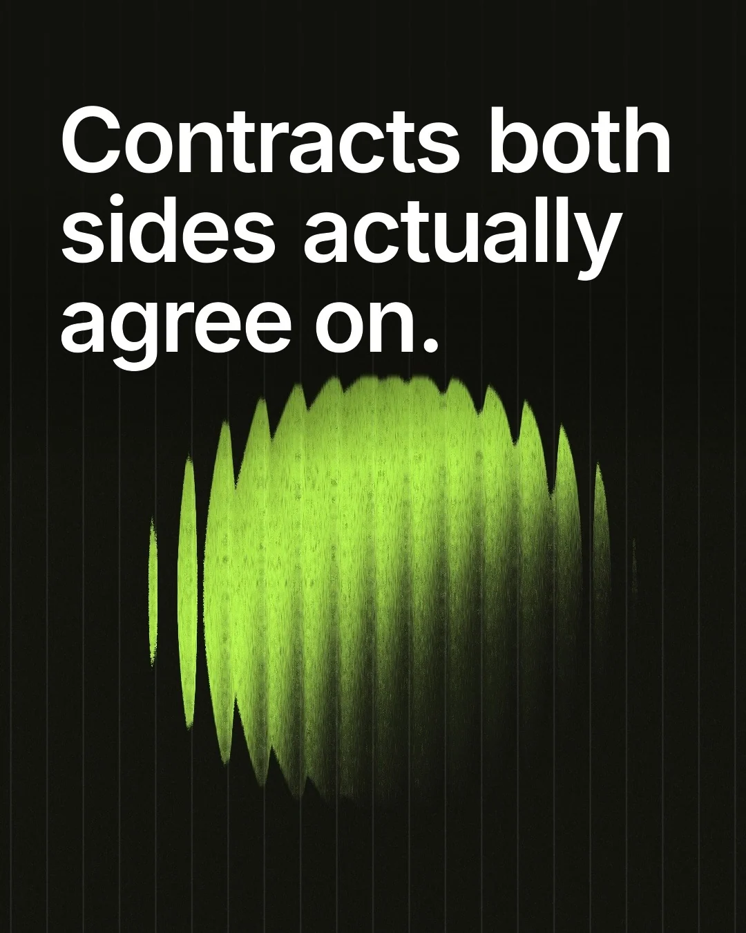 Video for contracts.io: "Contracts both sides actually agree on.". Shader loop, 6.0 s, dark palette.