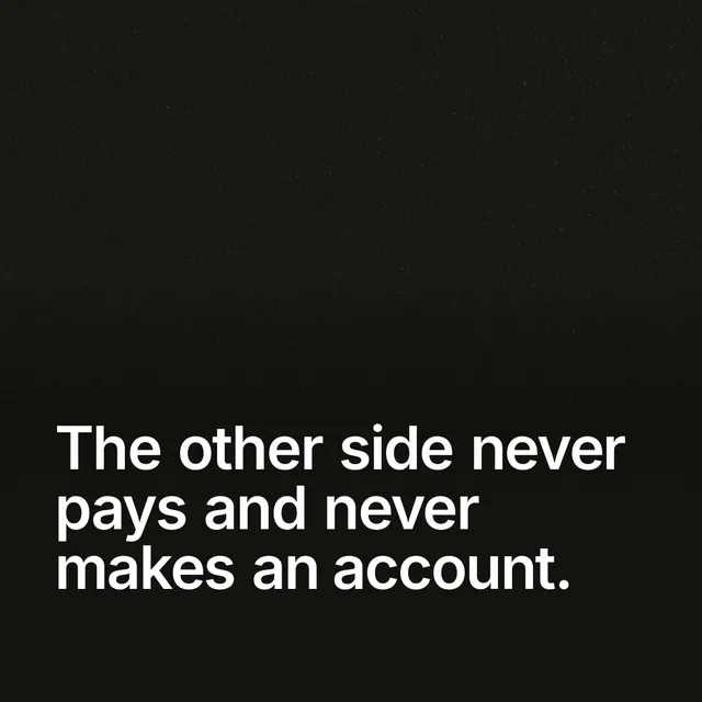 Video for contracts.io: "The other side never pays and never makes an account.". Shader loop, 6.0 s, dark palette.