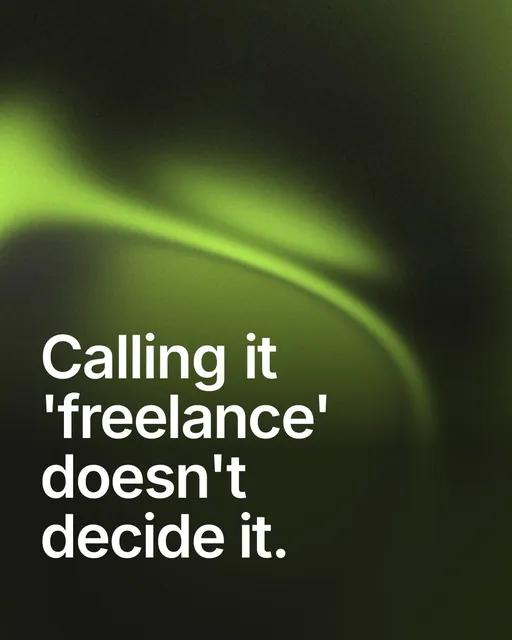 Video for contracts.io: "Calling it 'freelance' doesn't decide it.". Shader loop, 6.0 s, dark palette.