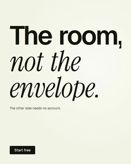 Video for contracts.io: "The room, not the envelope.". Doc motion loop, 7.0 s, light palette.
