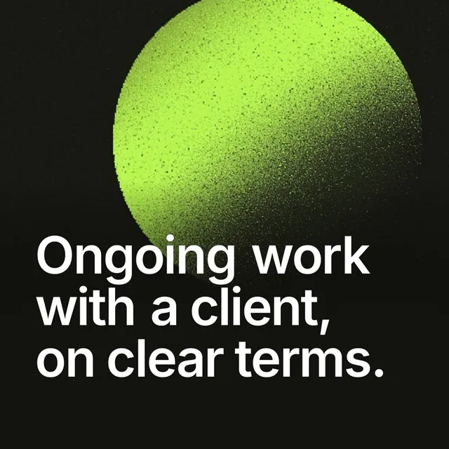 Video for contracts.io: "Ongoing work with a client, on clear terms.". Shader loop, 6.0 s, dark palette.