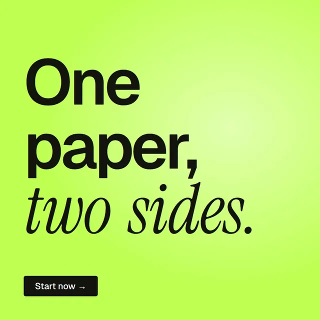 Video for contracts.io: "One paper, two sides.". Doc motion loop, 6.0 s, light palette.