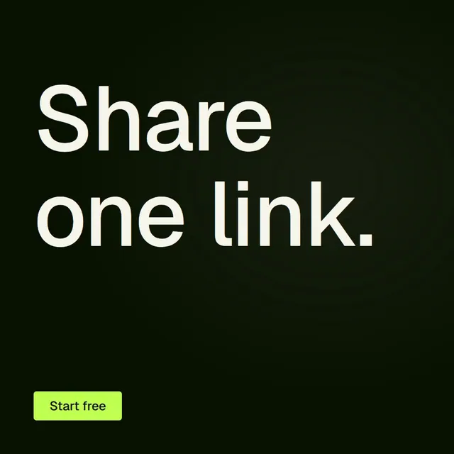 Video for contracts.io: "Share one link.". Doc motion loop, 6.0 s, dark palette.
