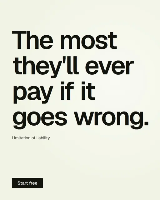 Video for contracts.io: "The most they'll ever pay if it goes wrong.". Doc motion loop, 6.0 s, light palette.