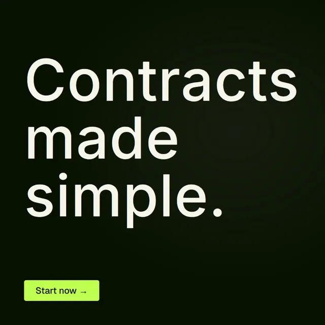 Video for contracts.io: "Contracts made simple.". Doc motion loop, 6.0 s, dark palette.